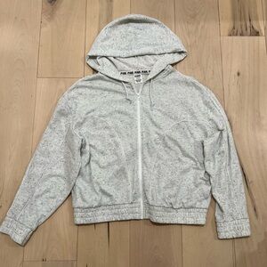 VICTORIA’S SECRET PINK Hoodie Sweatshirt, Speckled Gray SIZE Large EUC